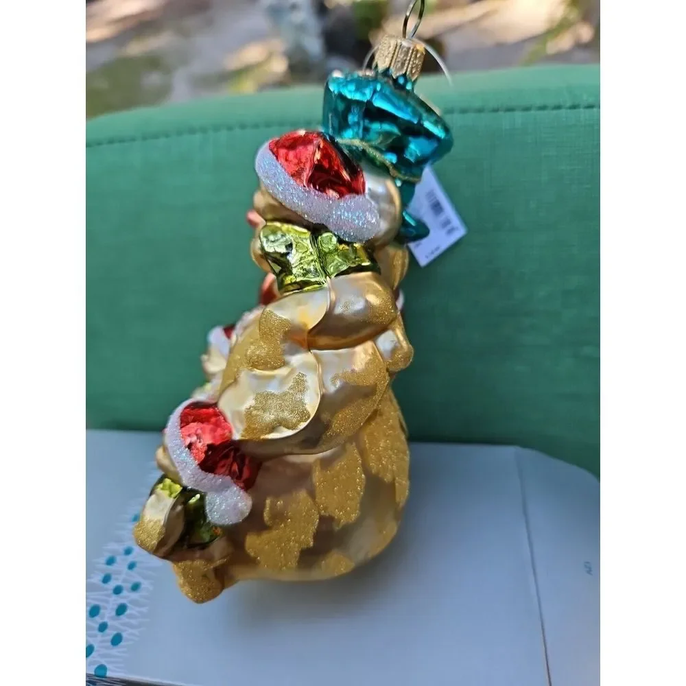 VTG Dillards Trimmings‎ BLOWN GLASS BEACH SNOWMAN Ornament Starfish Shells 5